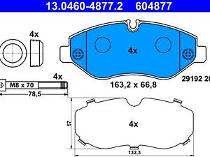 ATE 13.0460-4877.2 Колодки гальмівні (передні) MB Sprinter (906,907,910)/VW Crafter 06-/MB Vito (W639) 03-/(W447) 14-