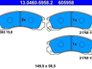 ATE 13.0460-5958.2 Тормозные колодки (передние) Mitsubishi Outlander 03-/Lancer 94-/Galant/Pajero 88-03/Peugeot 4007 07-