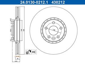 ATE 24.0130-0212.1 Диск гальмівний (передній) Volvo XC60 08- (328x30) (вент.) (з покриттям)