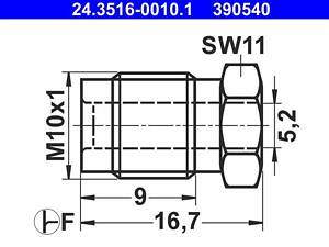 ATE 24.3516-0010.1 Соединитель тормозной трубки (M10x1/11x16.7/d=5.0)