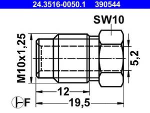 ATE 24.3516-0050.1 Соединитель тормозной трубки (M10x1.25/10x19.5/d=5.2)