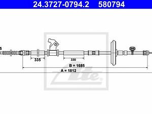 ATE 24.3727-0794.2. Трос, паркувальна гальмівна система