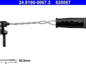 ATE 24.8190-0067.2 Датчик износа тормозных колодок (передних) MB A-class (W176)/E-class (W213) 12- (L=92.5mm)