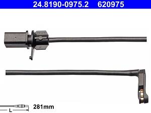 ATE 24.8190-0975.2 Датчик зносу гальмівних колодок (передніх) Audi A4/A5/Q5 15- (L=281mm)