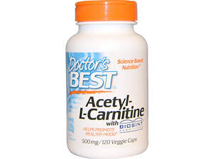 Ацетил карнитин Acetyl-L-Carnitin Doctor's Best 500 мг 120 капсул (508)