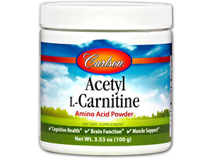 Ацетил карнитин Acetyl-L-Carnitine Carlson Labs порошок аминокислоты 100 г