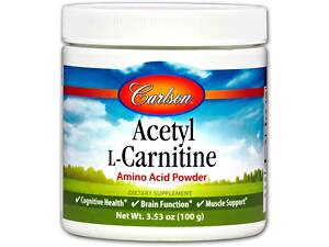 Ацетил карнитин Acetyl-L-Carnitine Carlson Labs порошок аминокислоты 100 г