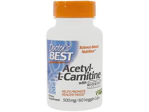 Ацетил L-Карнитин 500 мг Doctor's Best Biosint 60 гелевых капсул (DRB00105)