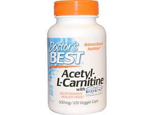 Ацетил L-Карнитин 500 мг Doctor's Best Biosint 120 гелевых капсул (DRB00152)