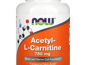 Ацетил-L-карнітин Now Foods Acetyl L-Carnitine 750mg 90 tabs (1086-2022-10-0650)