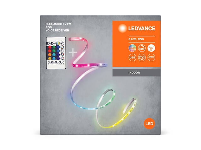 Audio LED стрічка RGB 3.6W 5V IP20 DIM USB 2000х3х10mm [4099854095368] LEDVANCE Flex Audio Usb With Remote Control - Фото 4