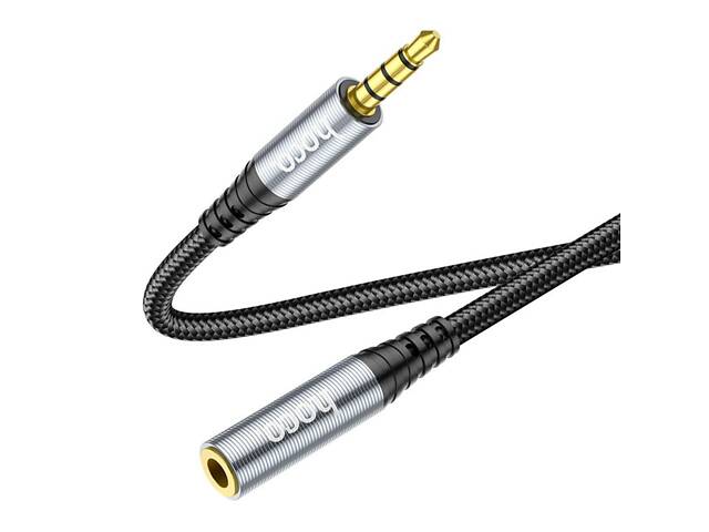 Аудиокабель HOCO UPA20 3.5 audio extension cable male to female (L=1M) Metal Gray yL. - Фото 4