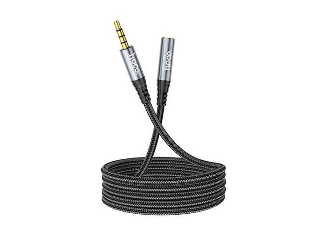 Аудиокабель HOCO UPA20 3.5 audio extension cable male to female (L=1M) Metal Gray yL. - Фото 6