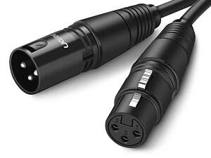 Аудиокабель UGREEN AV130 Cannon Male to Female Microphone Extension Audio Cable 3m (Black)(UGR-20711) yL.