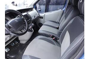 Авточехлы (кожзам и ткань, Premium) Передние 1 и 1 для Opel Vivaro 2001-2015 гг