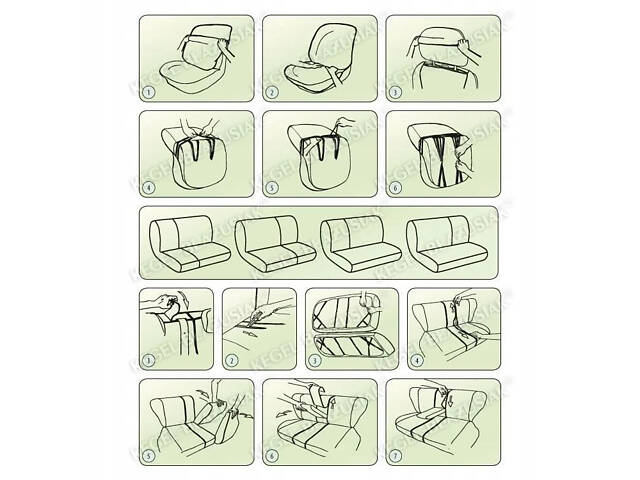 Авточехлы из автоткани Kegel-Blazusiak ATLANTIC для CHERY A15 2003-2014 темный (r416607) - Фото 6