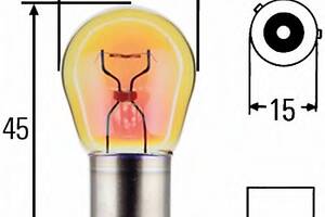 Автолампа BAU15S 12V 21W PY21W помаранчевий