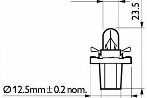 Автолампа BAX 12V 1.2W BAX8,5d/2 black