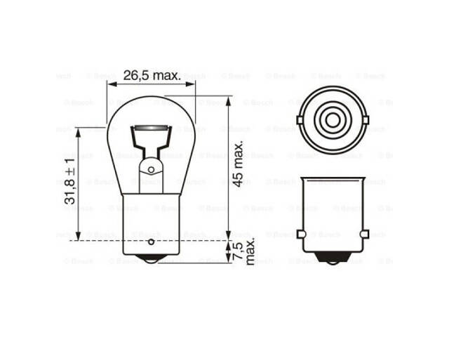 Автолампа Bosch 21W (1 987 302 201) - Фото 3