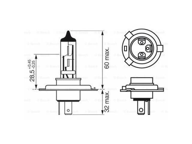 Автолампа Bosch галогенова 60/55W (1 987 302 041) - Фото 5
