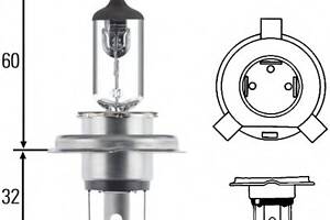 Автолампа H4 12V 60/55W P43T