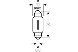 Автолампа Osram (10W 12V SV8,5 11x35)