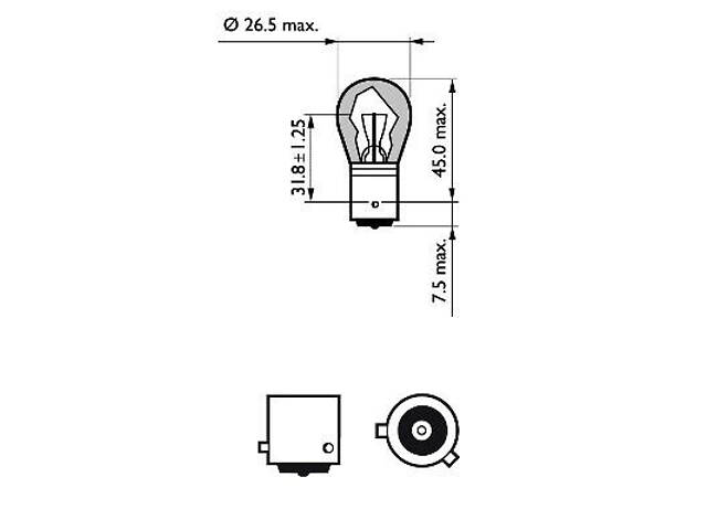 Автолампа Philips 21W (12496 LLECO CP) - Фото 3