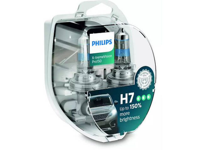 Автолампа Philips H7 X-treme VISION PRO +150%, 3700K, 2шт/блістер (12972XVPS2) - Фото 1