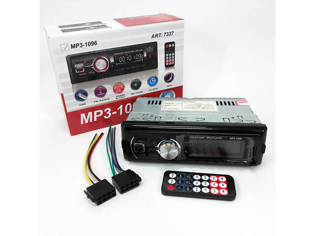 Автомагнітола MP3-1096 BT ISO зі знімною панеллю 4х50W, Магнітофон для машини авто автомобіля - Фото 1