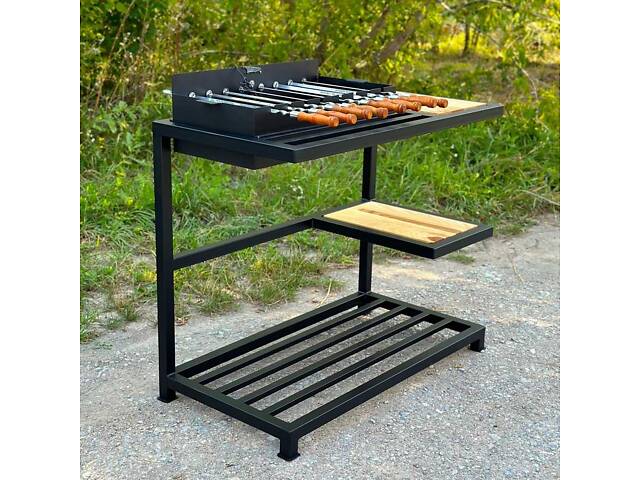 Автомангал Loft з АКБ на 8 шампурів із кришкою + аксесуари - Фото 1