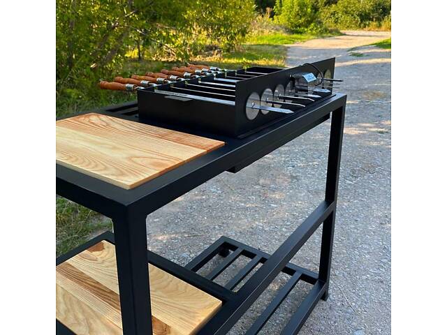 Автомангал Loft з АКБ на 8 шампурів із кришкою + аксесуари - Фото 6