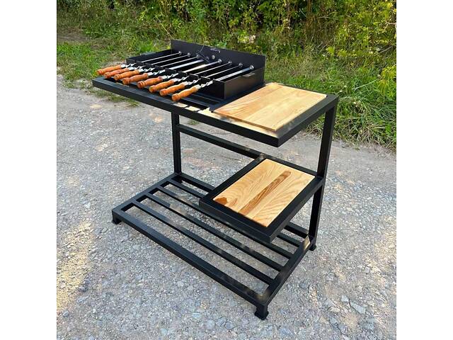 Автомангал Loft з АКБ на 8 шампурів із кришкою + аксесуари - Фото 8