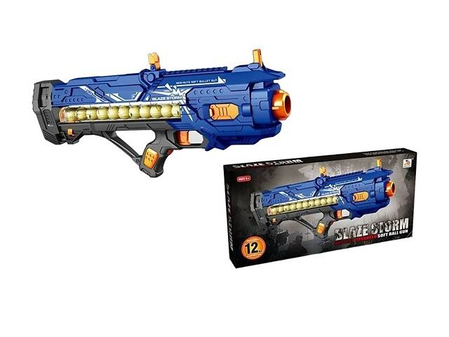 Автомат стреляет мягкими шариками Yufeng 12 шаров Blue (140810) - Фото 2