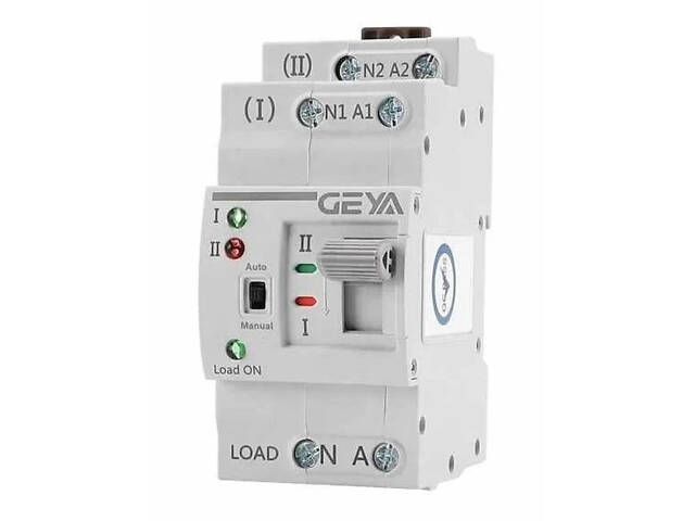 Автомат введення резерву з автоматичним та ручним перемиканням Geya G2R-63, 2 полюси, 63 Ампера, DIN - Фото 2