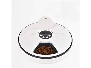 Автоматична годівниця для собак і котів електронна Pet Feeder, 30x7 см, 6 порцій по 128мл, таймер, мелодія