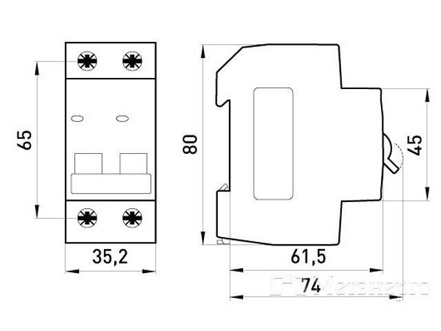 Автоматический выключатель 2р 32А 4,5кА 'C' [s002020] E.NEXT e.mcb.stand.45.2.C32 - Фото 1