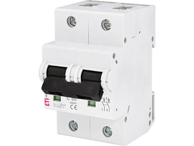 Автоматичний вимикач 2р 80А 20kA 'C' [2133731] ETIMAT 10 ETI - Фото 1