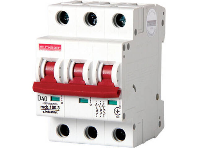 Автоматический выключатель 3р 40А 10кА 'D' [i0200007] E.NEXT e.industrial.mcb.100.3.D.40 - Фото 1