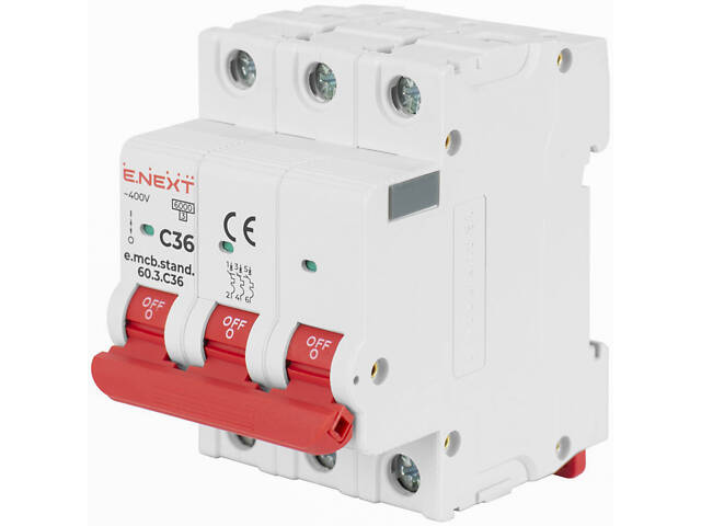 Автоматический выключатель 3р 5А 6кА 'C' [s002128] E.NEXT e.mcb.stand.60.3.C5 - Фото 1