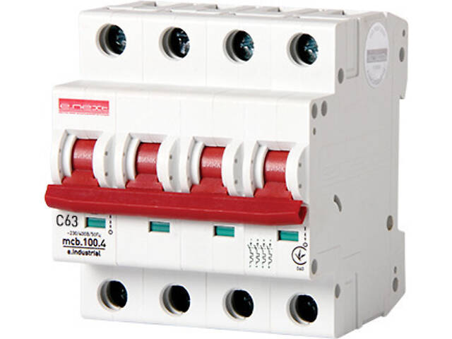 Автоматический выключатель 4р 63А 10кА 'C' [i0180036] E.NEXT e.industrial.mcb.100.4.C63 - Фото 1