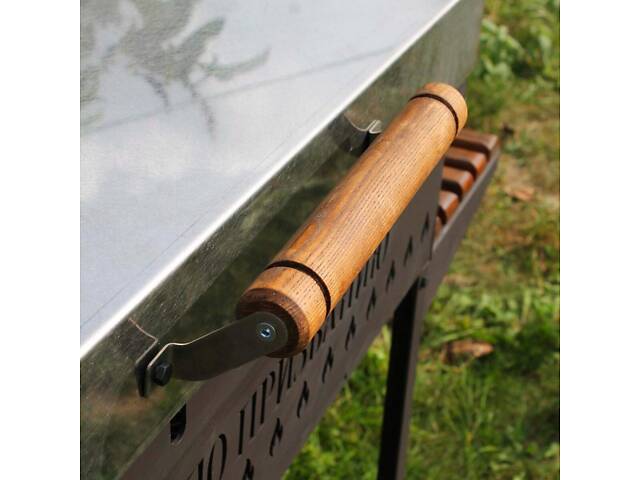 Автоматичний мангал Люкс на 10 шампурів із кришкою з неіржавкої сталі - Фото 4