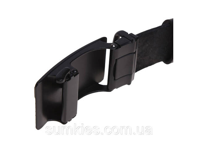 Автоматичний чоловічий пасок з пряжкою115-125×3.5 / ремінь на штани Borsa Leather, чорний - Фото 3