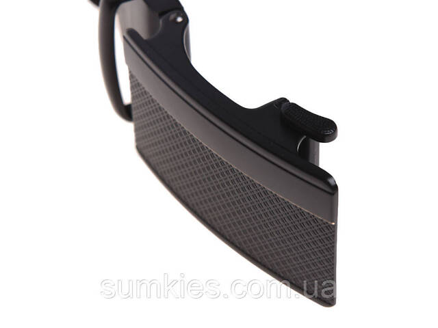 Автоматичний чоловічий пасок з пряжкою115-125×3.5 / ремінь на штани Borsa Leather, чорний - Фото 5