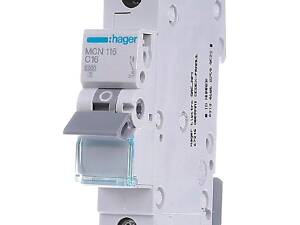 Автоматический выключатель 1P 6kA C-16A 1M Hager MCN116
