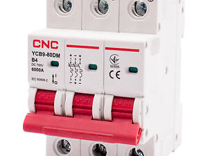 Автоматичний вимикач 3P 4A 6kA 'B' DC 750V [Б00038136] YCB9-80DM CNC