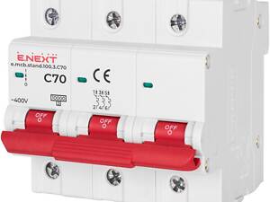 Автоматический выключатель 3р 70А 10кА 'C' [s002201] E.NEXT e.mcb.stand.100.3.C70