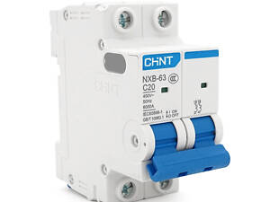 Автоматичний вимикач змінного струму CHINT NXB-63 2P C20, 20A