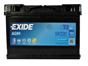 Автомобільний акумулятор EXIDE Start-Stop AGM (EK720) 72Аh 760A R+ (L3)