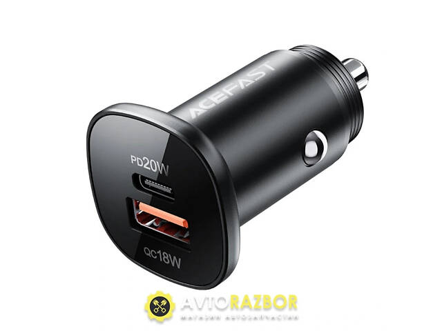 Автомобільний зарядний пристрій ACEFAST B1 mini 38W(USB-C+USB-A) dual-port metal car charger