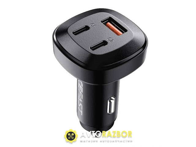 Автомобільний зарядний пристрій ACEFAST B3 66W(USB-C+USB-C+USB-A) three-port metal car charger